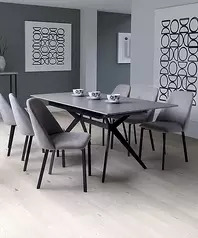 Grey Granite Sintered Stone Extending Dining Table